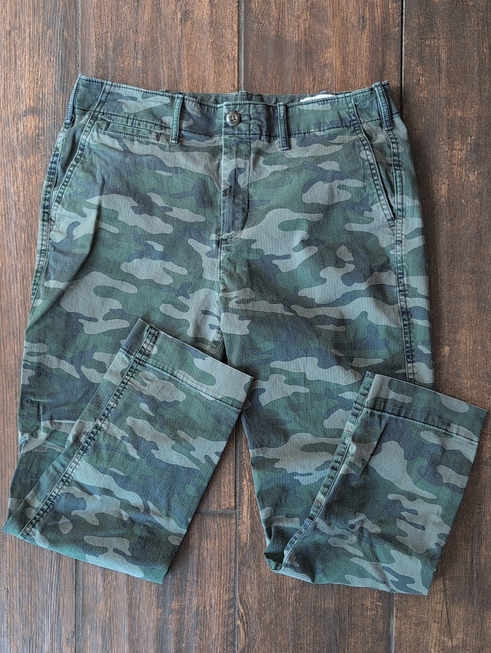 Gap Khakis Camouflage Print Straight Leg Pants Flat Pockets - Women's 8